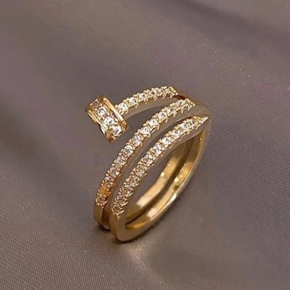 Gold Pave Nail Ring